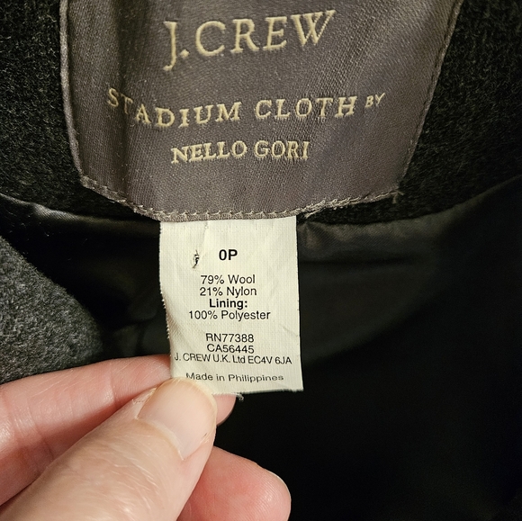 J. Crew Majesty peacoat 0p Nello Gori stadium cloth Charcoal Gray - Picture 4 of 7